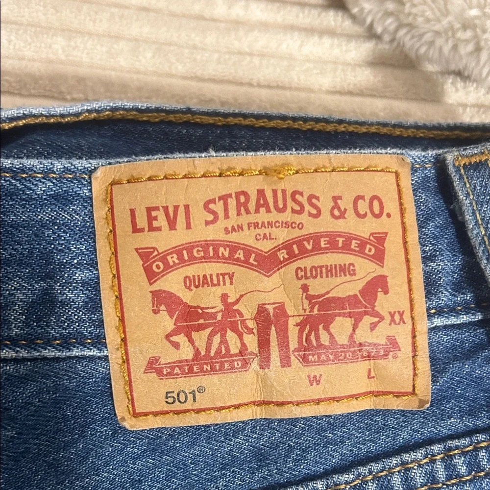 Levi's 501 Distressed Blue Jean Shorts